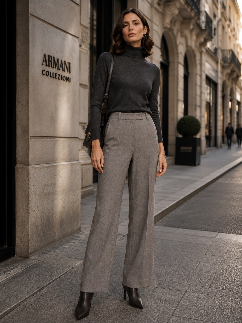 ARMANI COLLEZIONI Womens Trousers Pants 10 ITALY‎ MADE VIRGIN WOOL Blend Vintage